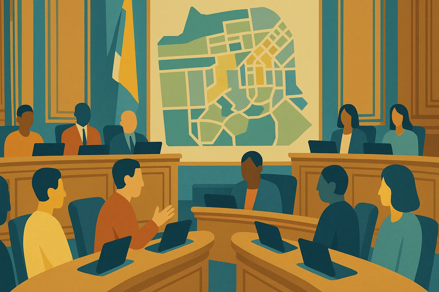 Illustration highlighting the four supervisors who voted against the Family Zoning Plan