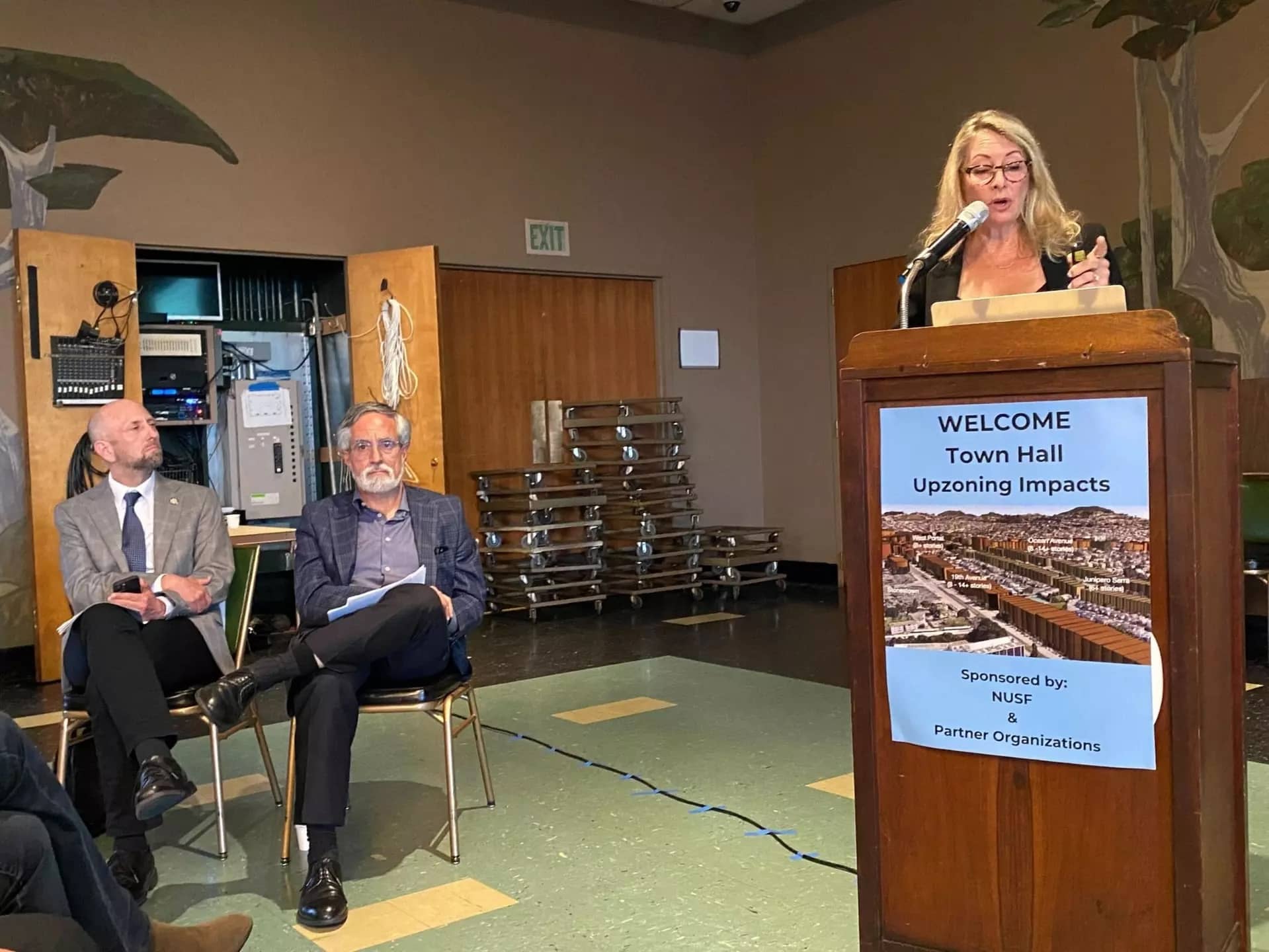 Illustration of opponents reacting strongly to the family zoning plan