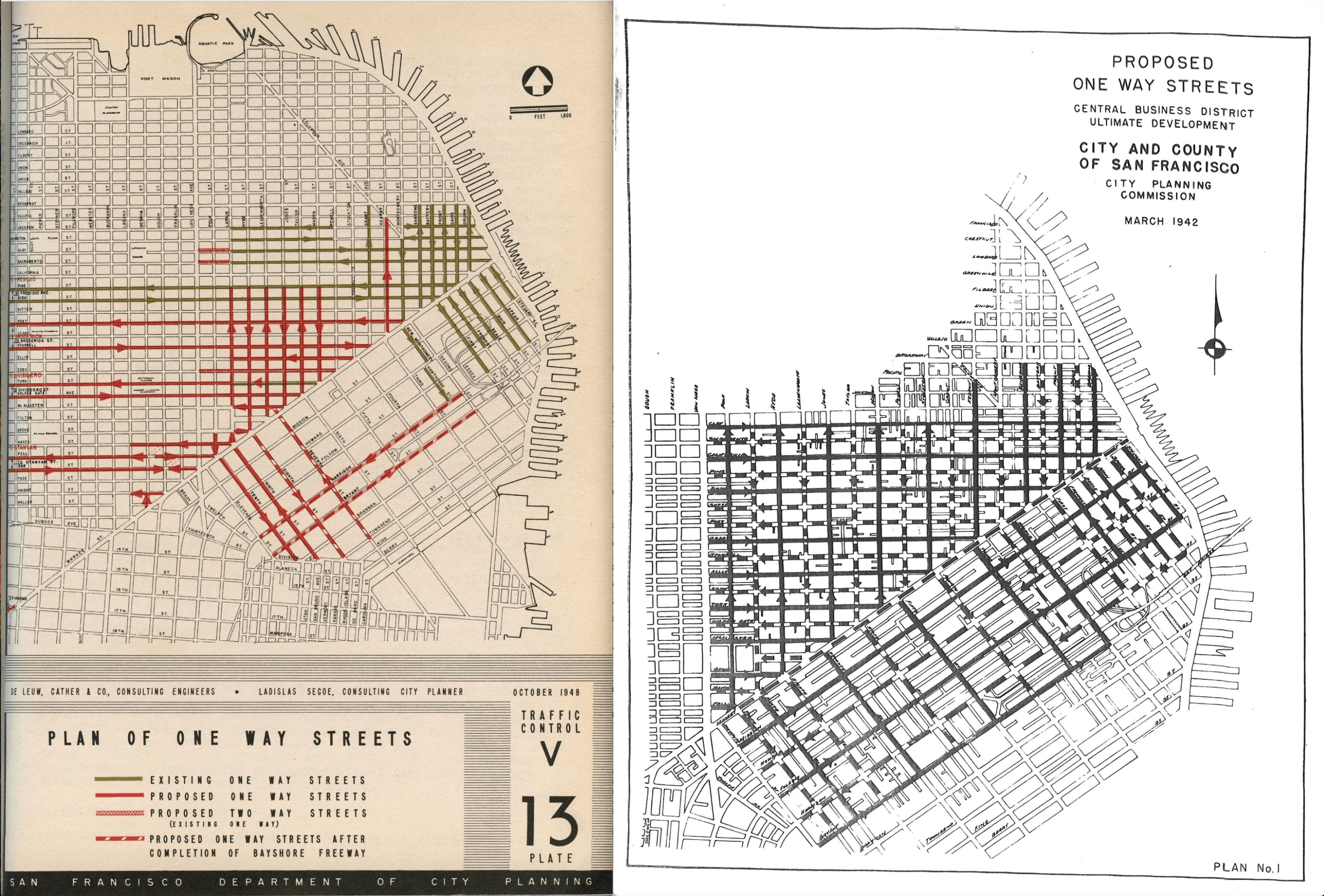 One way streets map