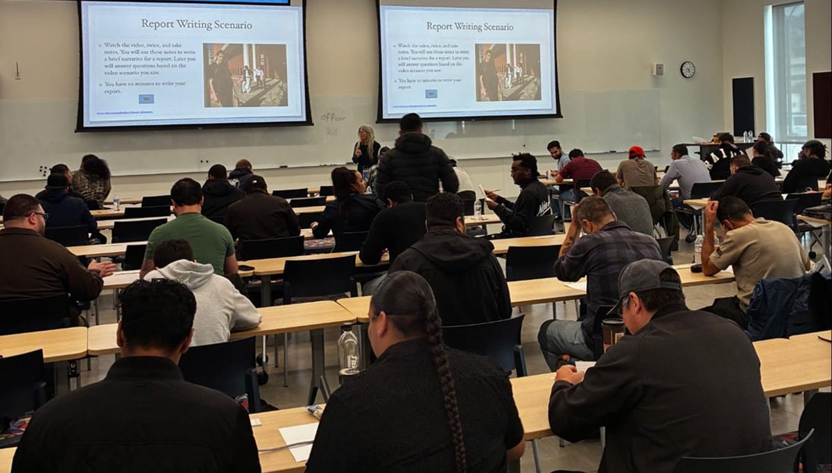 SFPD candidates sit for a test prep session