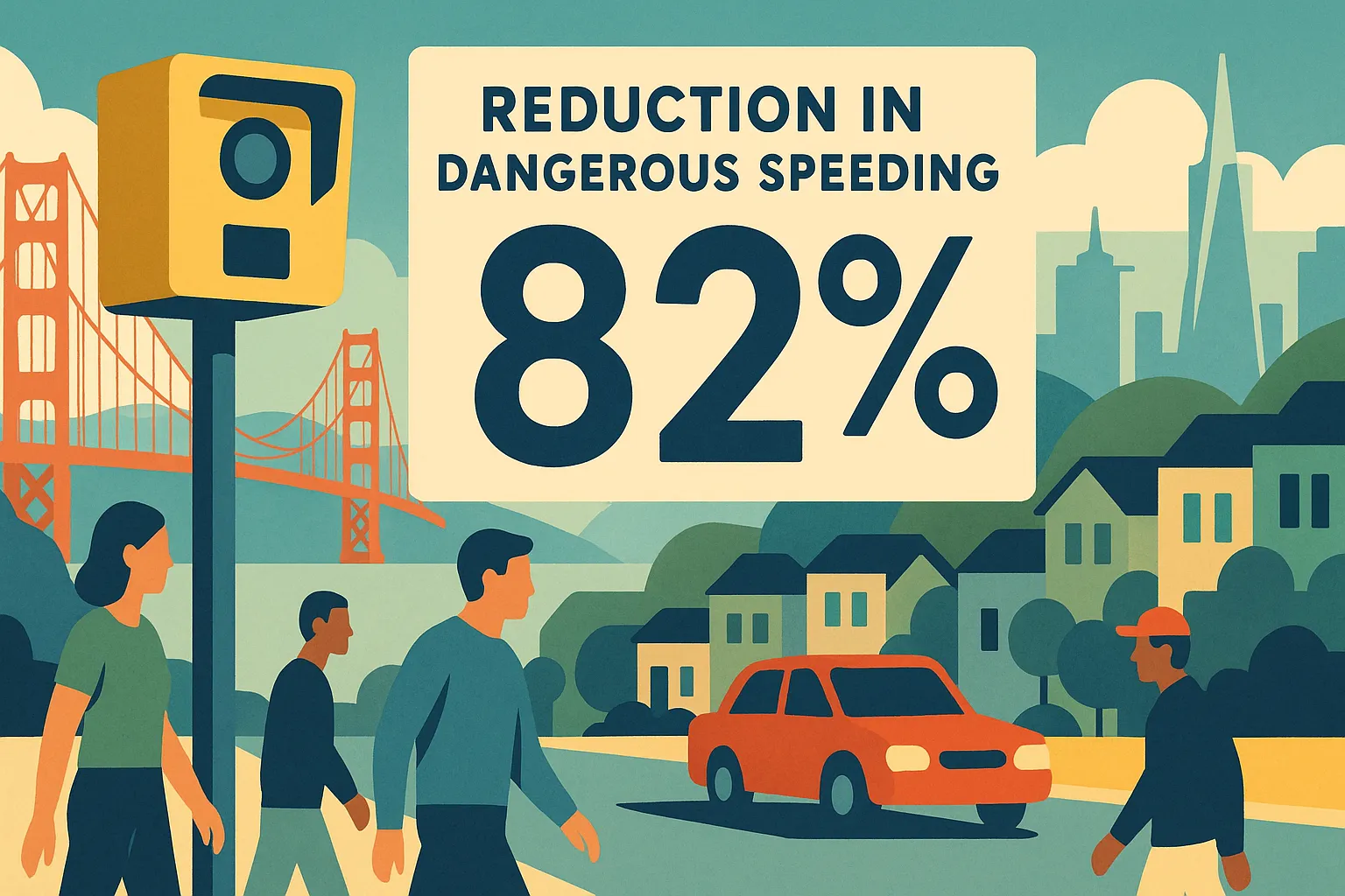 Speed cameras reduce speeding by 82%