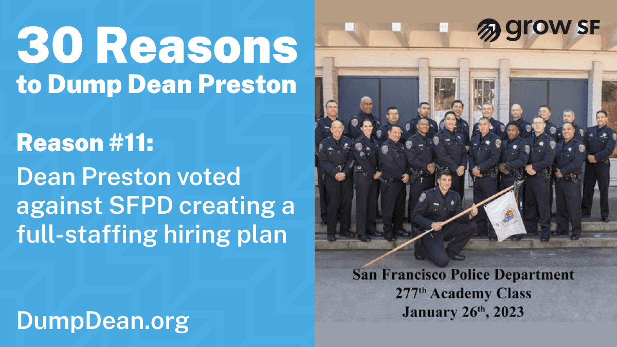 Dean Preston voted against SFPD full-staffing