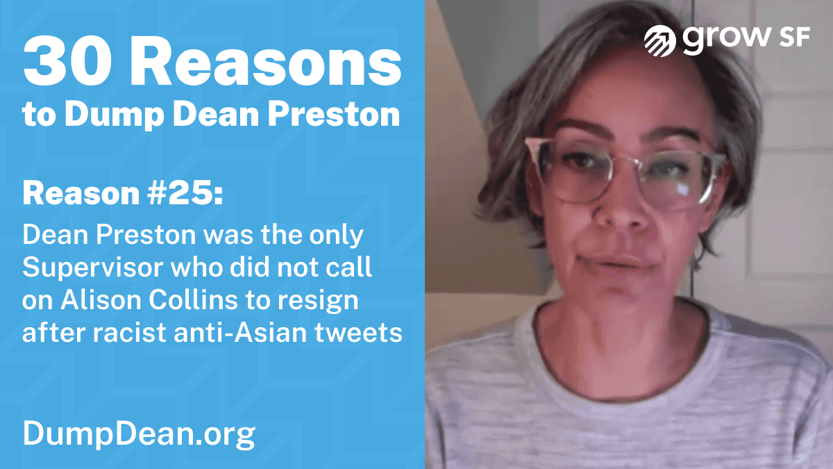Dean Preston backed Alison Collins after her racist anti-Asian tweets