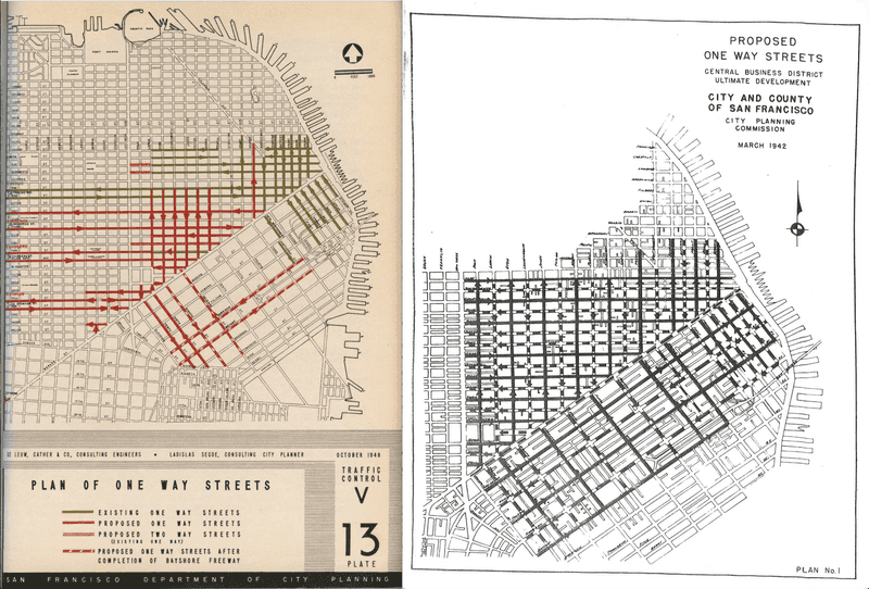 One way streets map