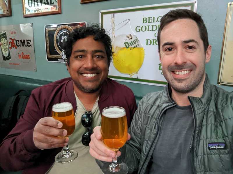 Sachin and Steven have a beer